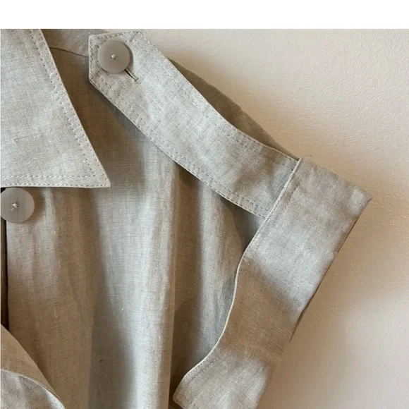 Massimo Dutti Light Beige trench coat wrap dress, NWT, S - Picture 4 of 12